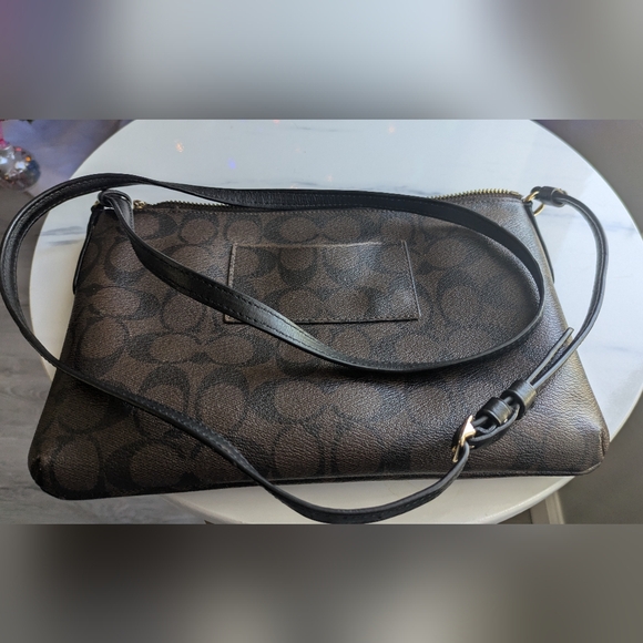 Coach Signature East West Dark Brown Crossbody Leather Bag. - Picture 14 of 14